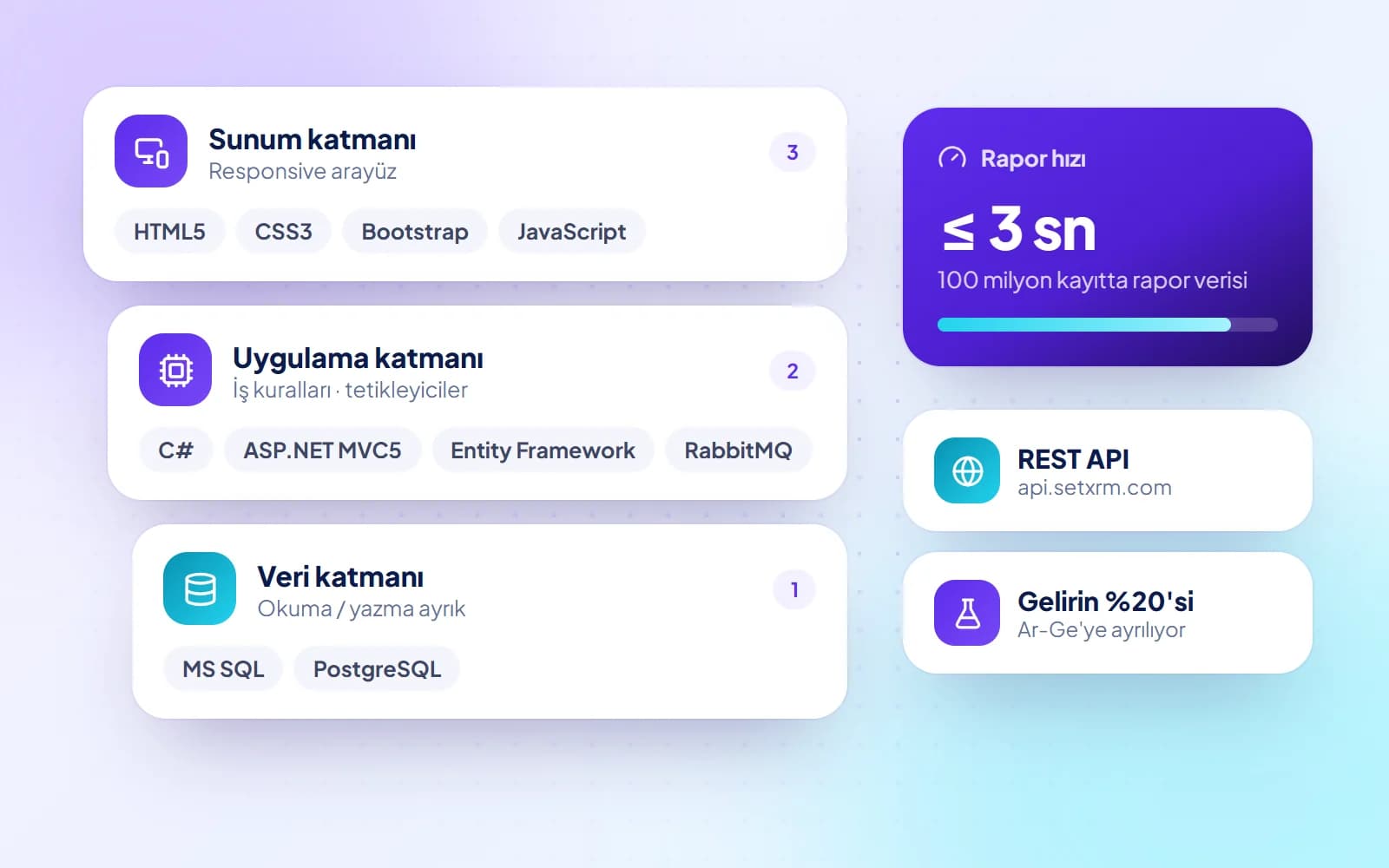 SetXRM teknoloji altyapısı